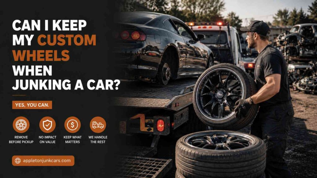 can I keep my custom wheels when junking a car