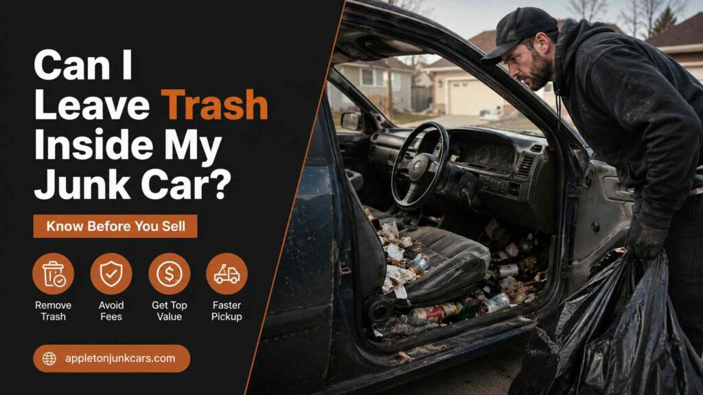 can I leave trash inside my junk car
