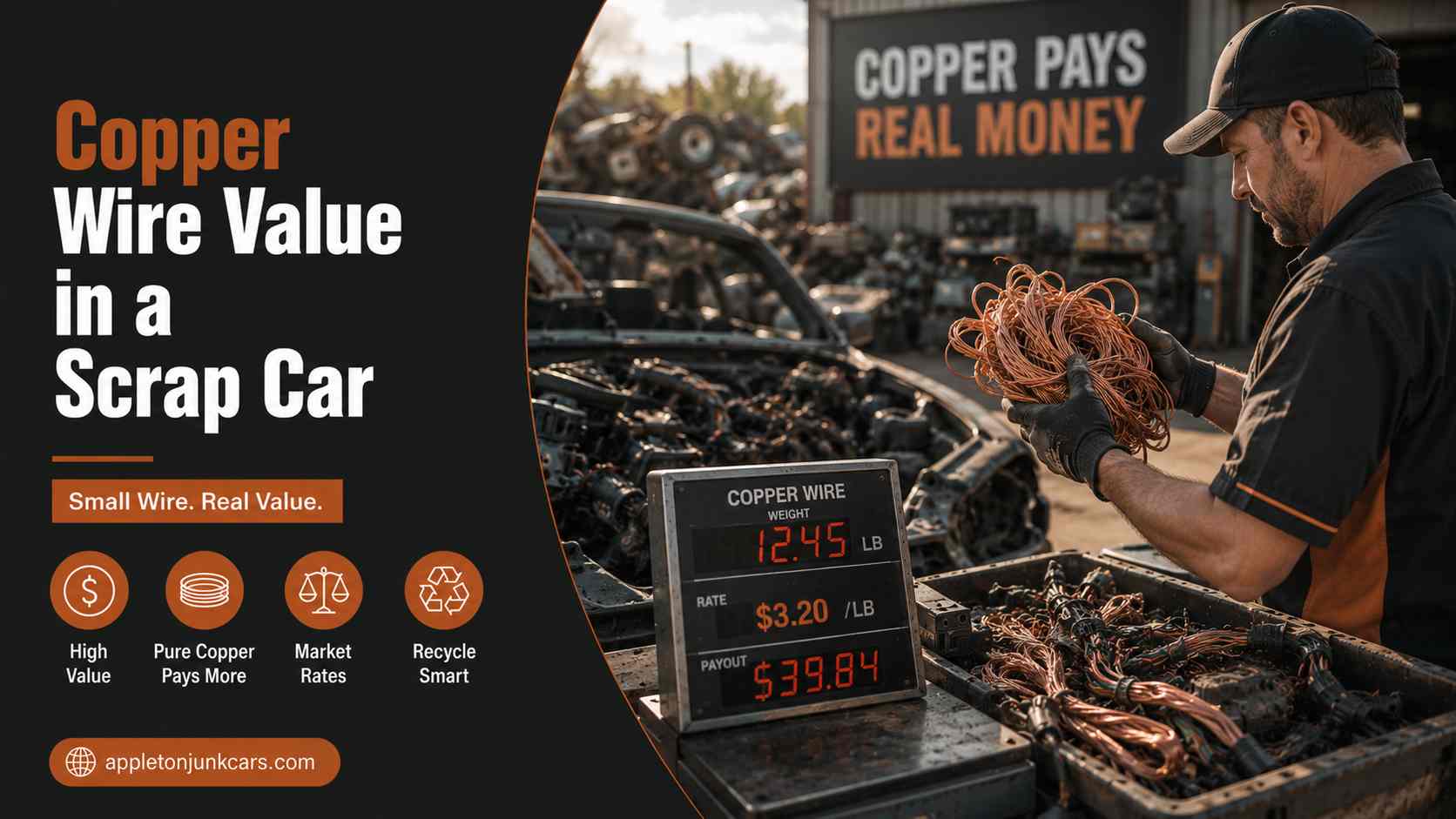 copper wire value in a scrap car