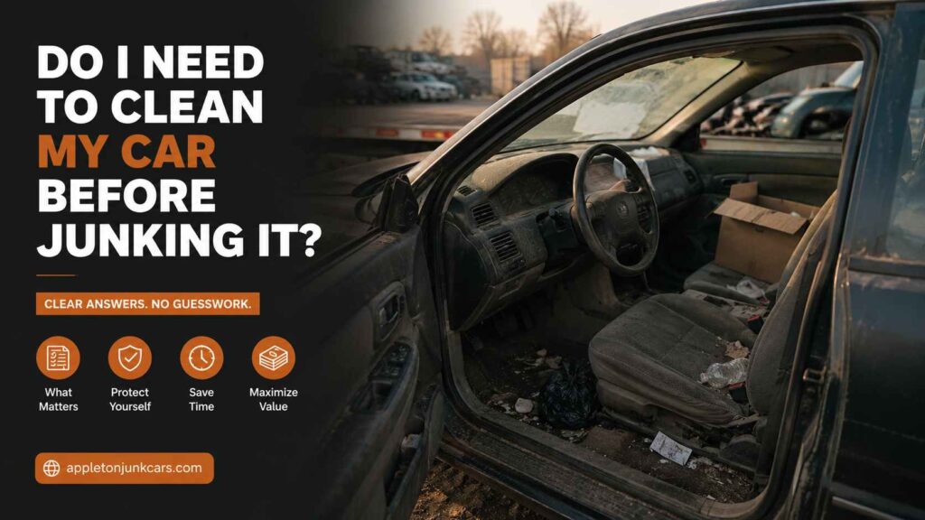 do I need to clean my car before junking it