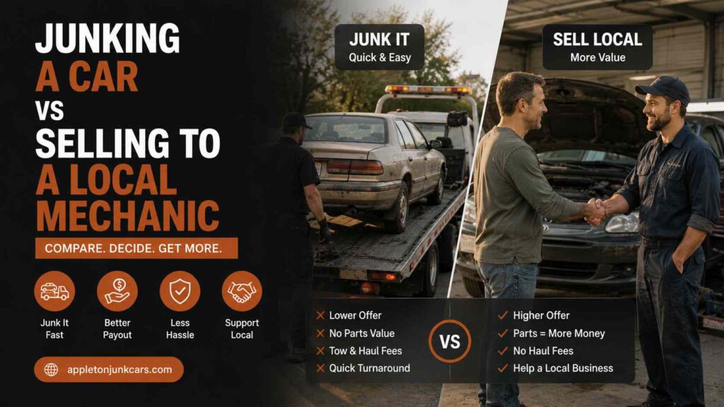 junking a car vs selling to a local mechanic