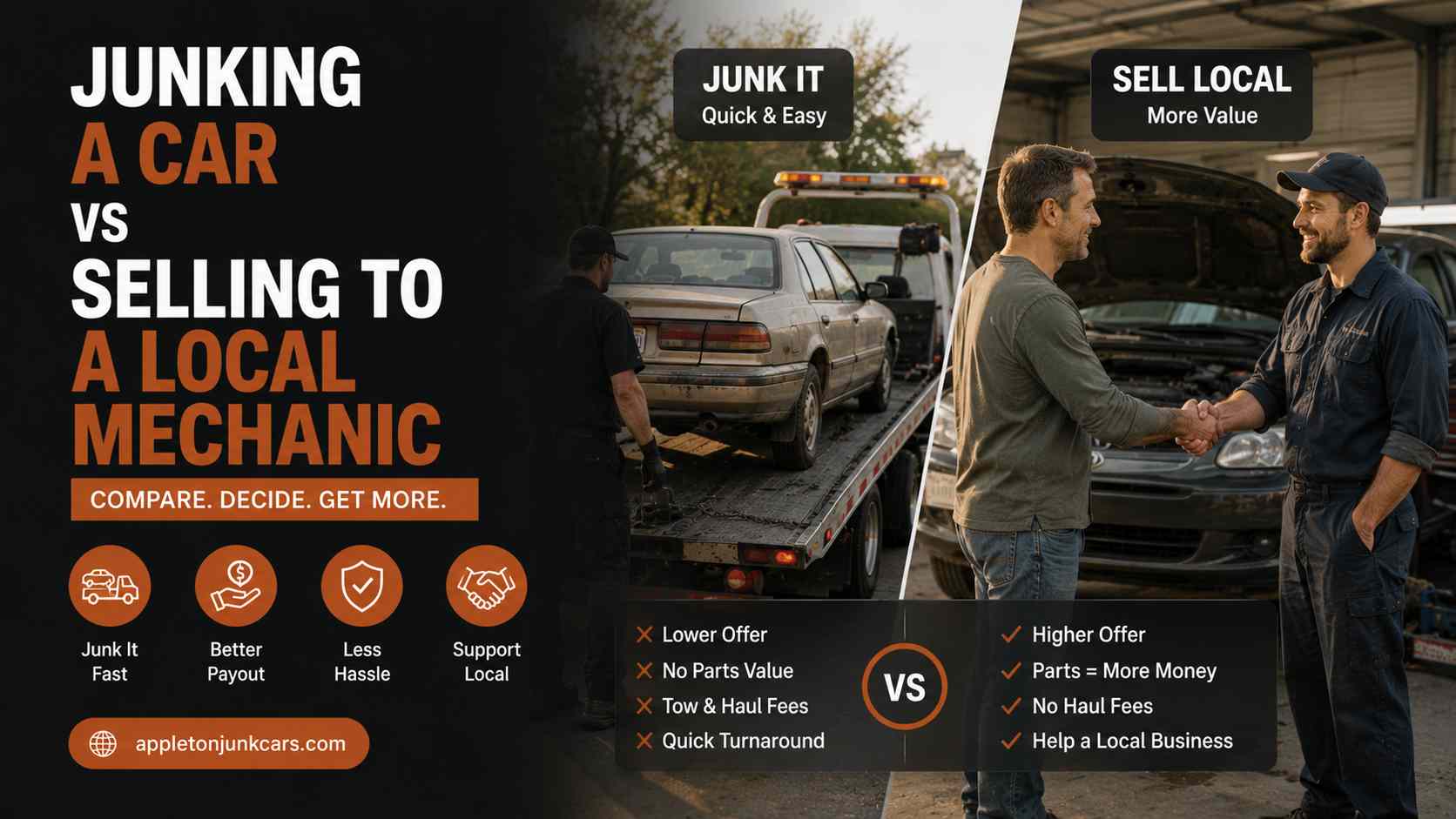 junking a car vs selling to a local mechanic