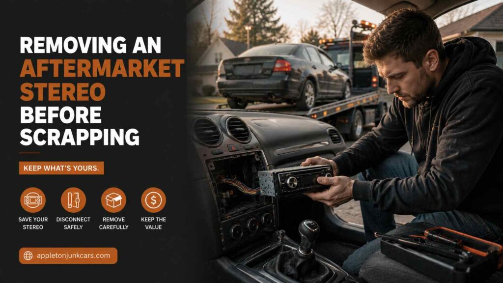 removing an aftermarket stereo before scrapping