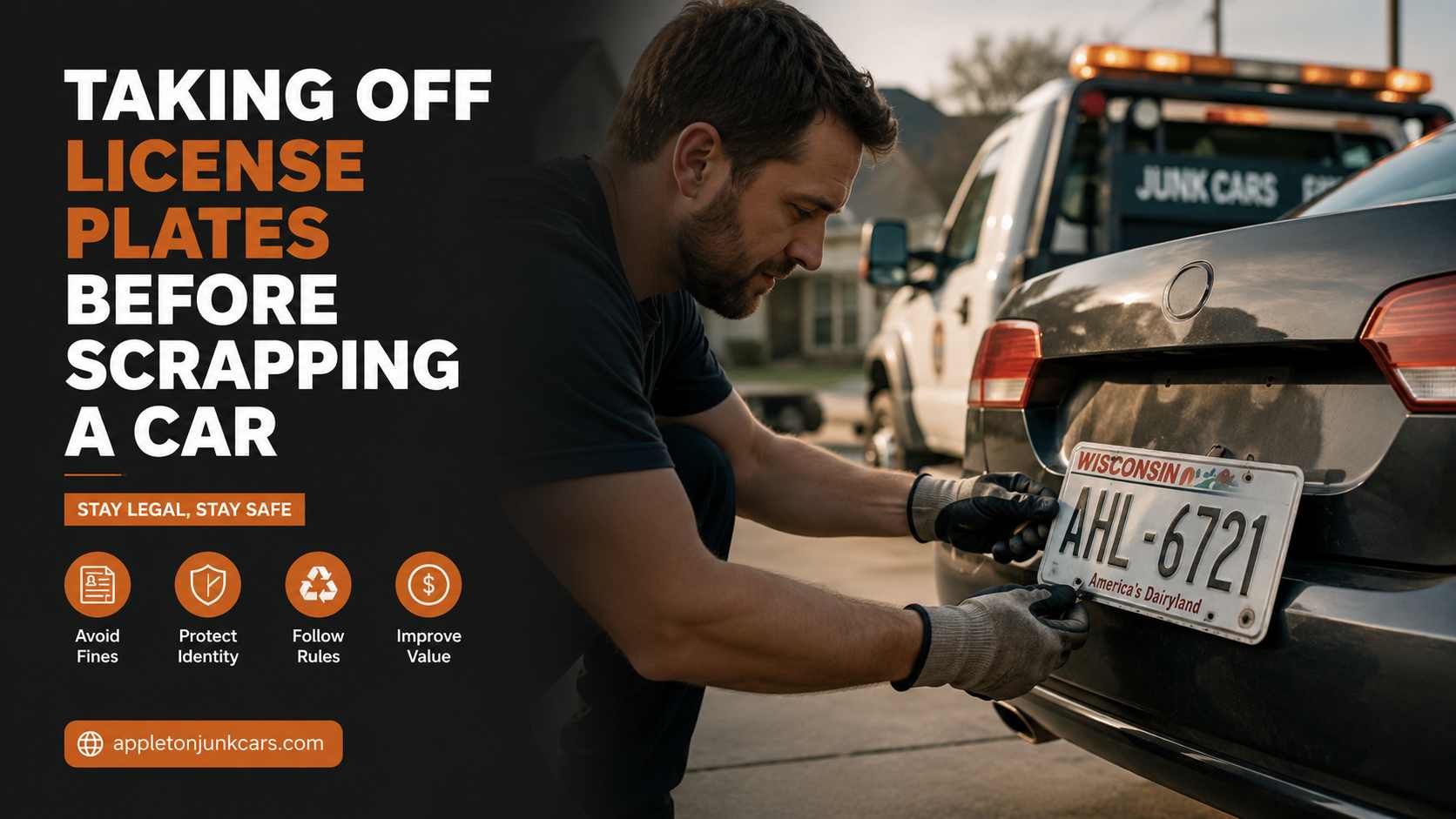 taking off license plates before scrapping a car