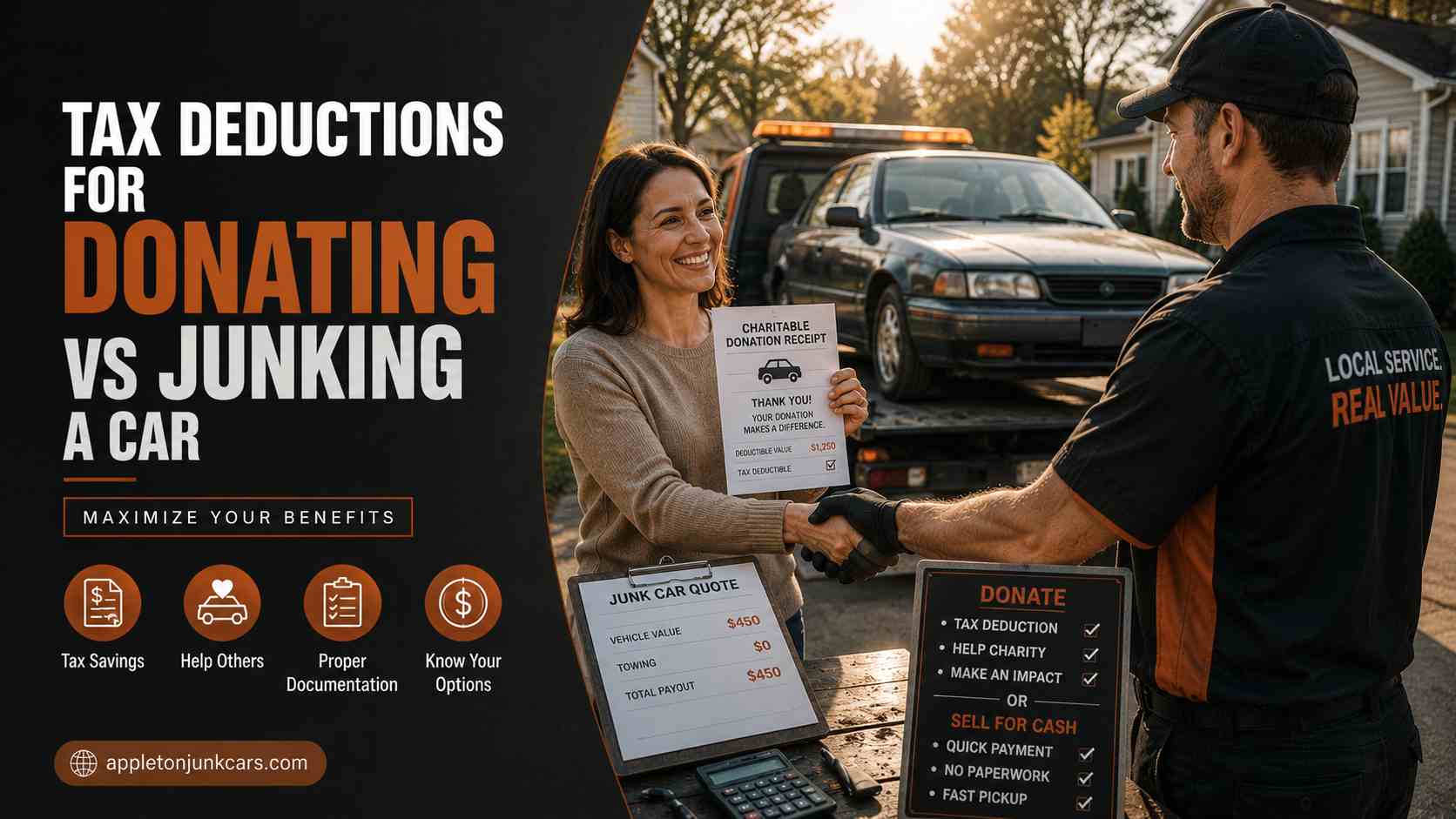 tax deductions for donating vs junking a car
