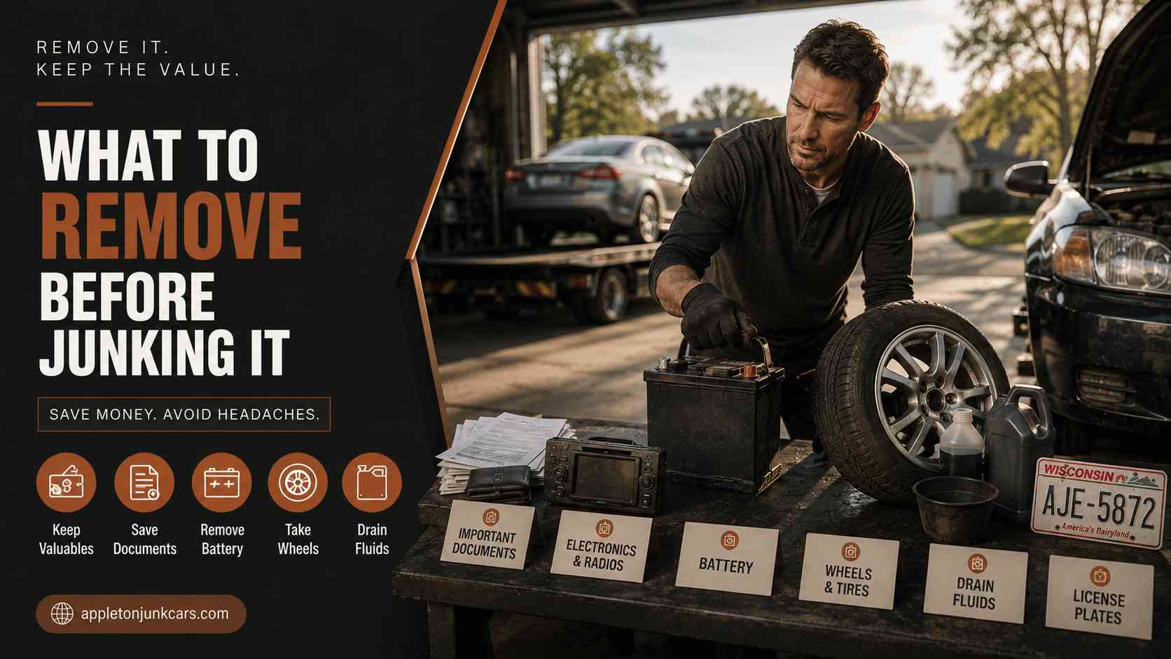 what to remove from a car before junking it