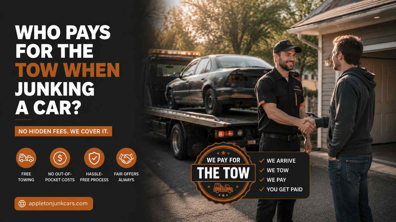 who pays for the tow when junking a car