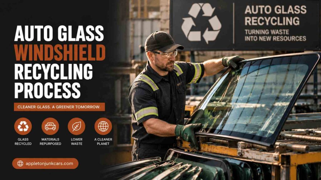 auto glass windshield recycling process