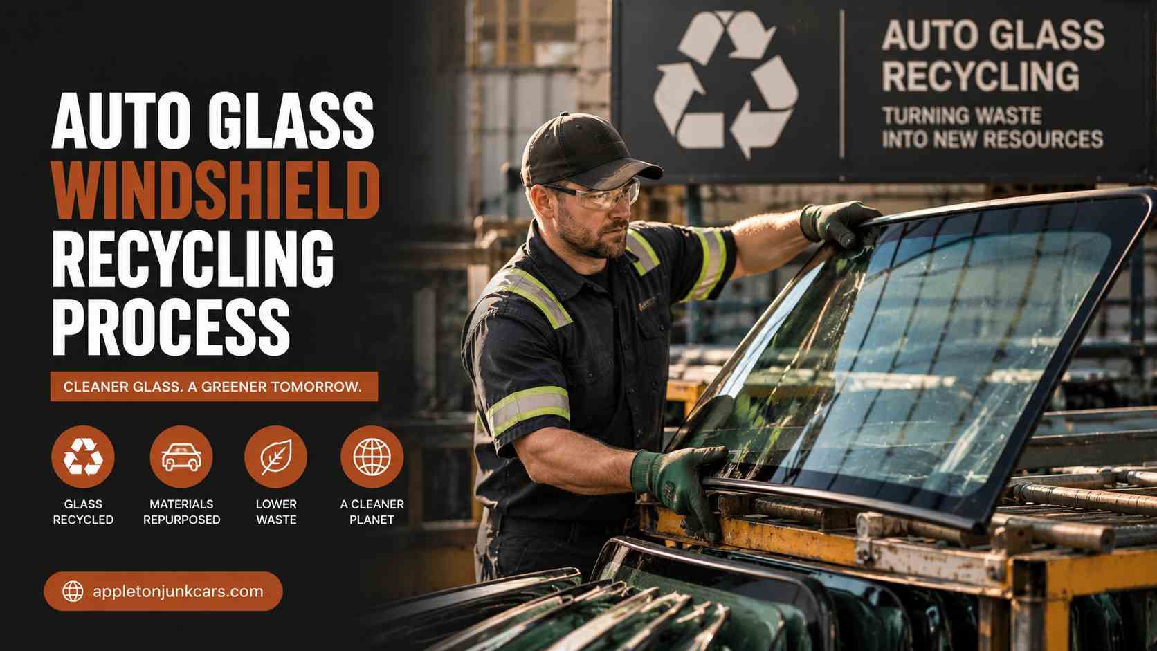 auto glass windshield recycling process