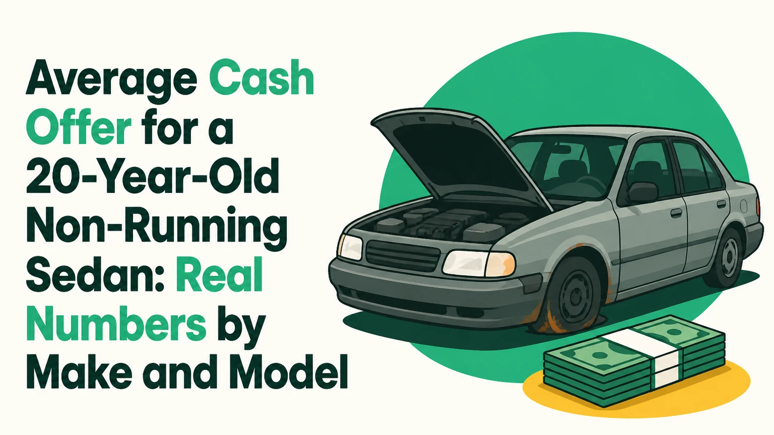 average cash offer for a 20 year old non running sedan