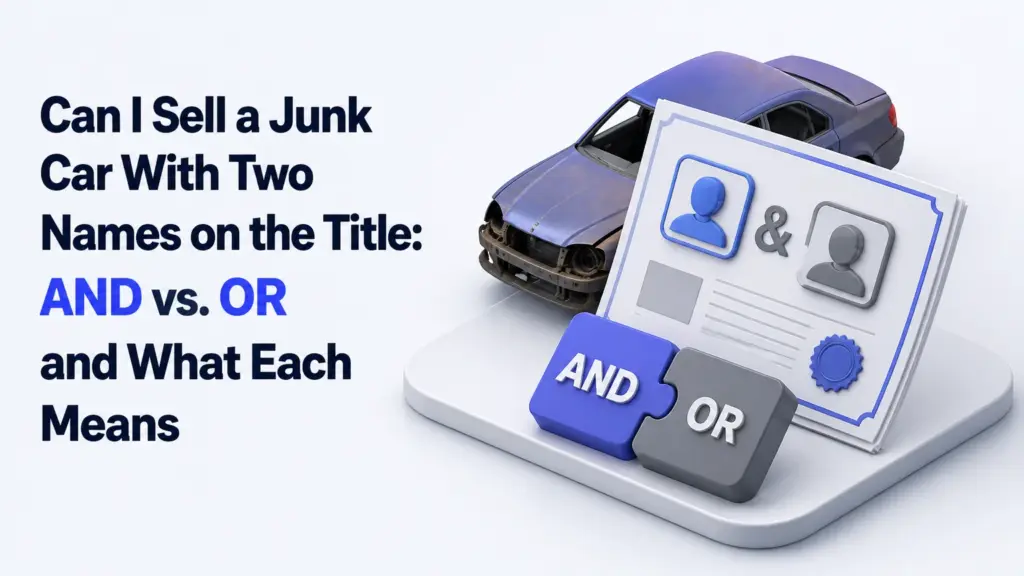 can i sell a junk car with two names on the title