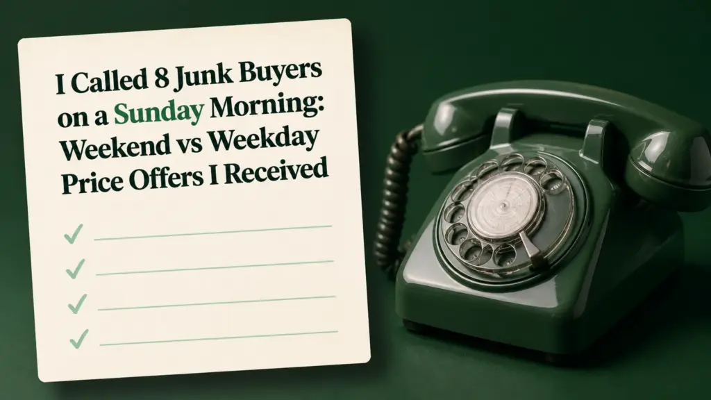 I Called 8 Junk Buyers on a Sunday Morning: Weekend vs Weekday Price Offers I Received