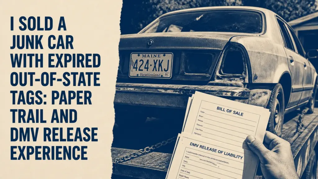 i sold a junk car with expired out of state tags