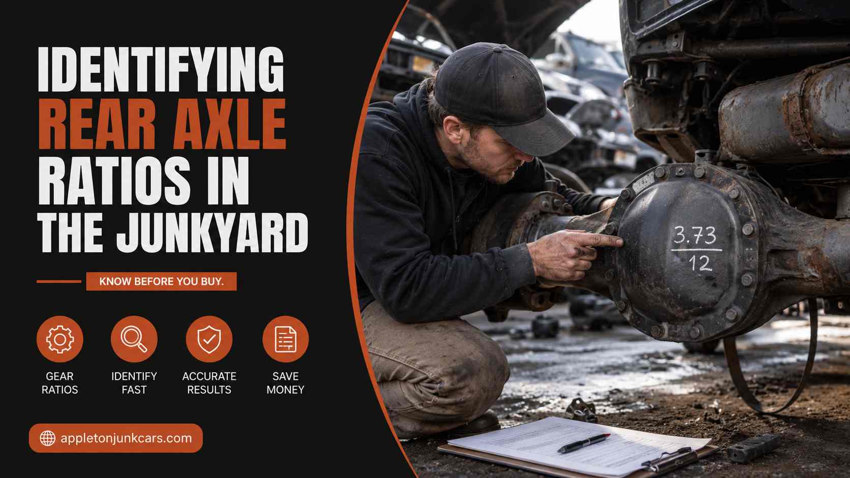 identifying rear axle ratios in the junkyard