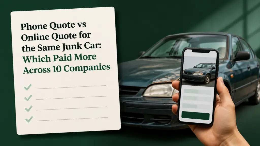 Phone Quote vs Online Quote for the Same Junk Car: Which Paid More Across 10 Companies