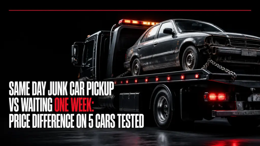 Same Day Junk Car Pickup vs Waiting One Week: Price Difference on 5 Cars Tested
