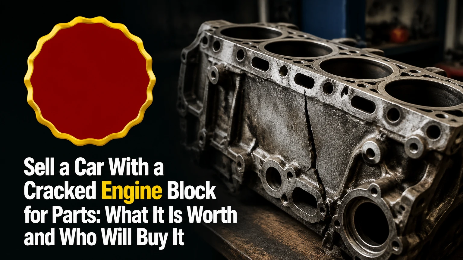 sell a car with a cracked engine block for parts