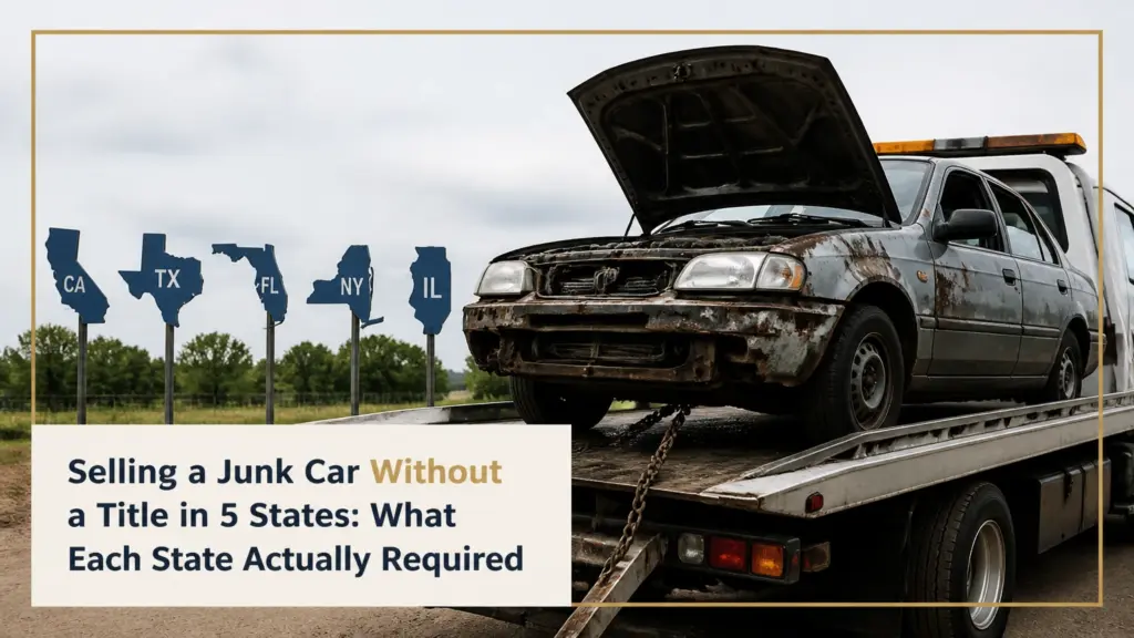 Selling a Junk Car Without a Title in 5 States: What Each State Actually Required
