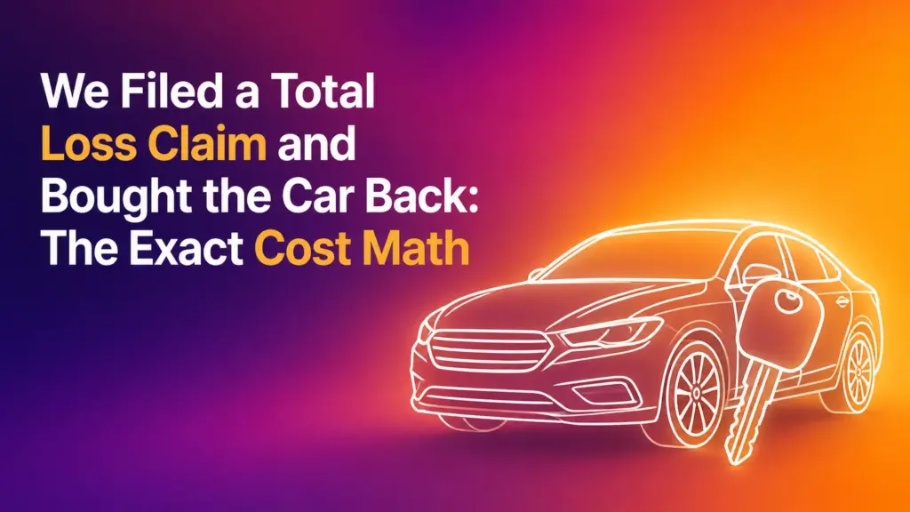 We Filed a Total Loss Claim and Bought the Car Back: The Exact Cost Math