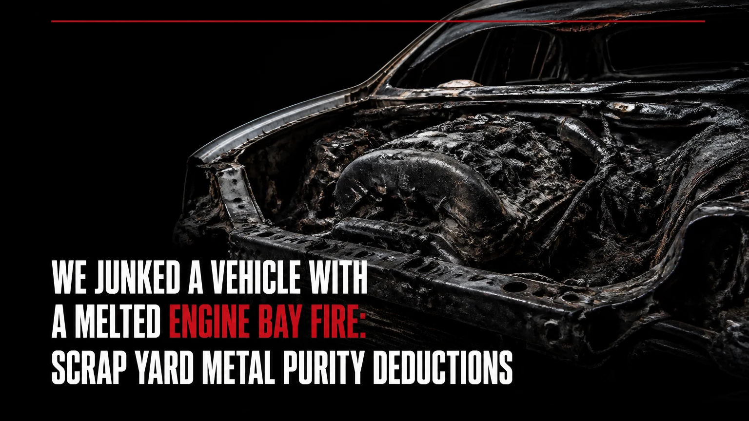 we junked a vehicle with a melted engine bay fire