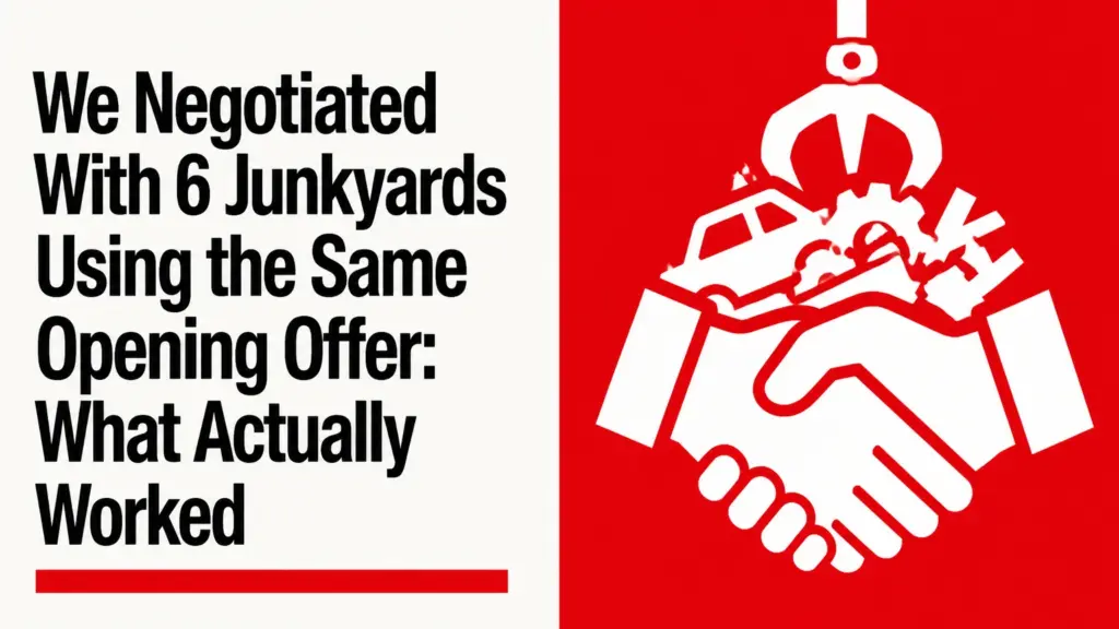 We Negotiated With 6 Junkyards Using the Same Opening Offer: What Actually Worked