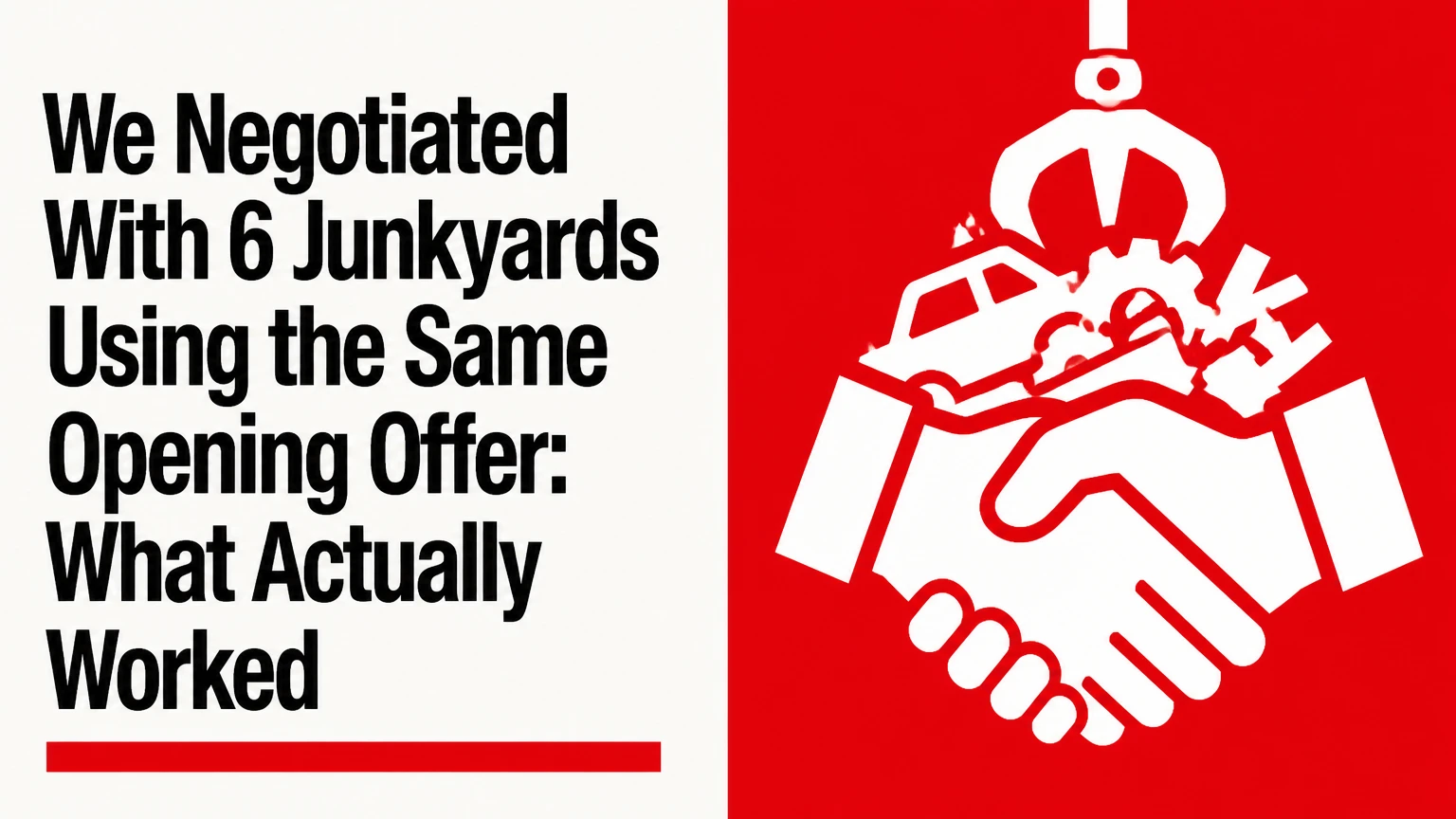 We Negotiated With 6 Junkyards Using the Same Opening Offer: What Actually Worked
