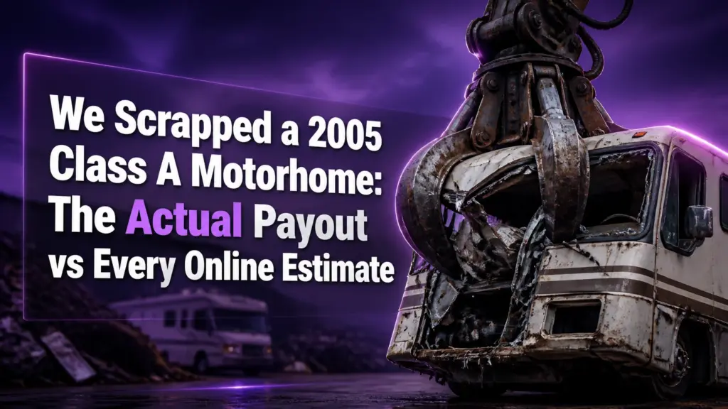 We Scrapped a 2005 Class A Motorhome: The Actual Payout vs Every Online Estimate