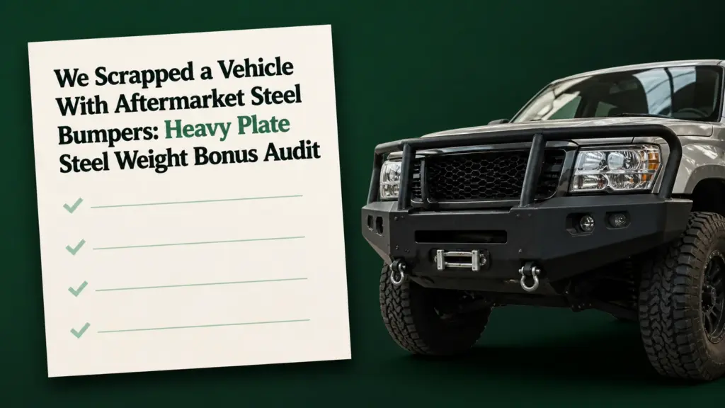 we scrapped a vehicle with aftermarket steel bumpers