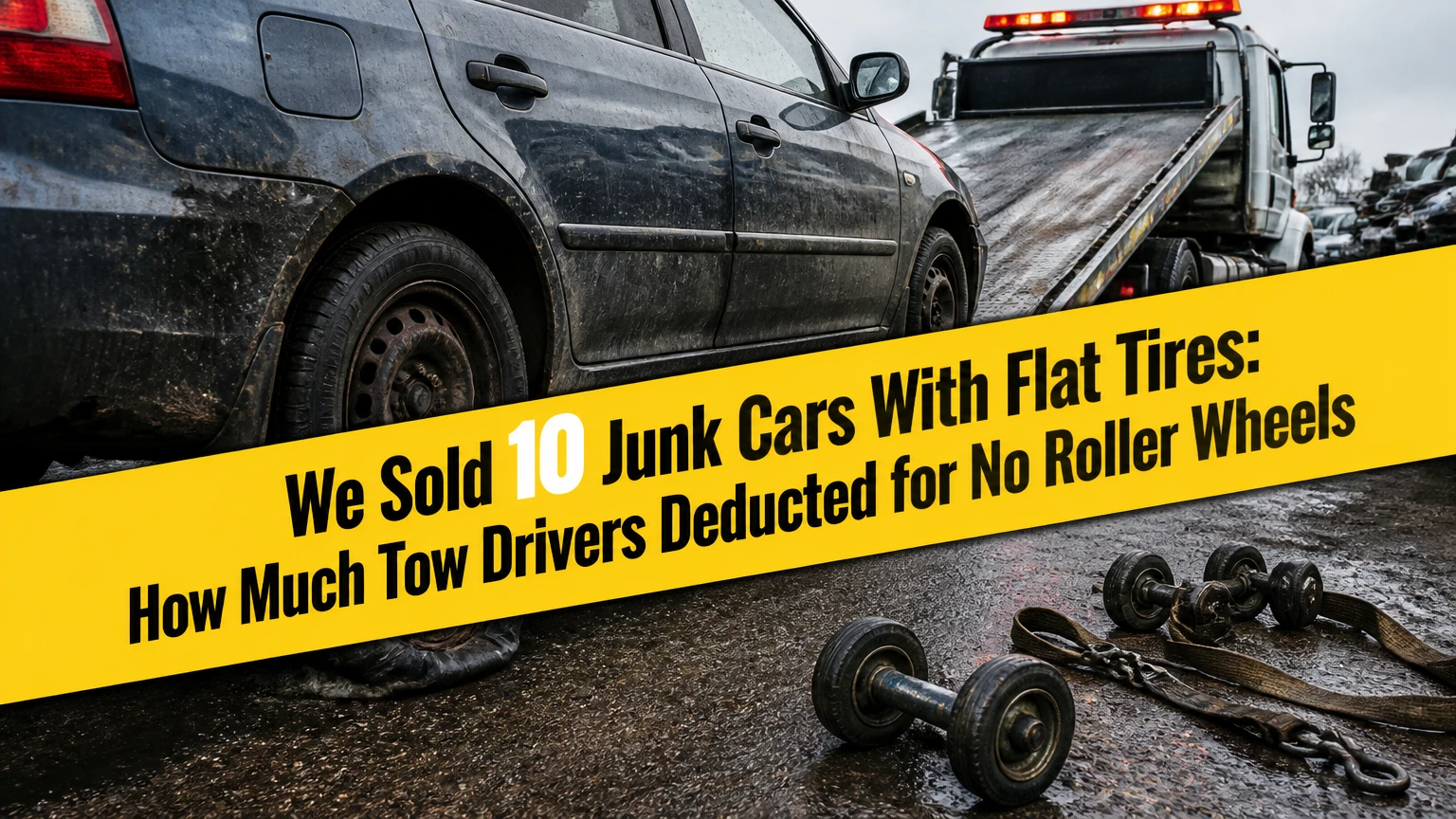 We Sold 10 Junk Cars With Flat Tires: How Much Tow Drivers Deducted for No Roller Wheels