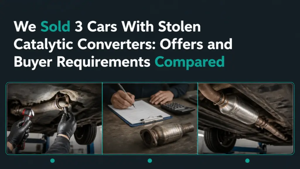 We Sold 3 Cars With Stolen Catalytic Converters: Offers and Buyer Requirements Compared