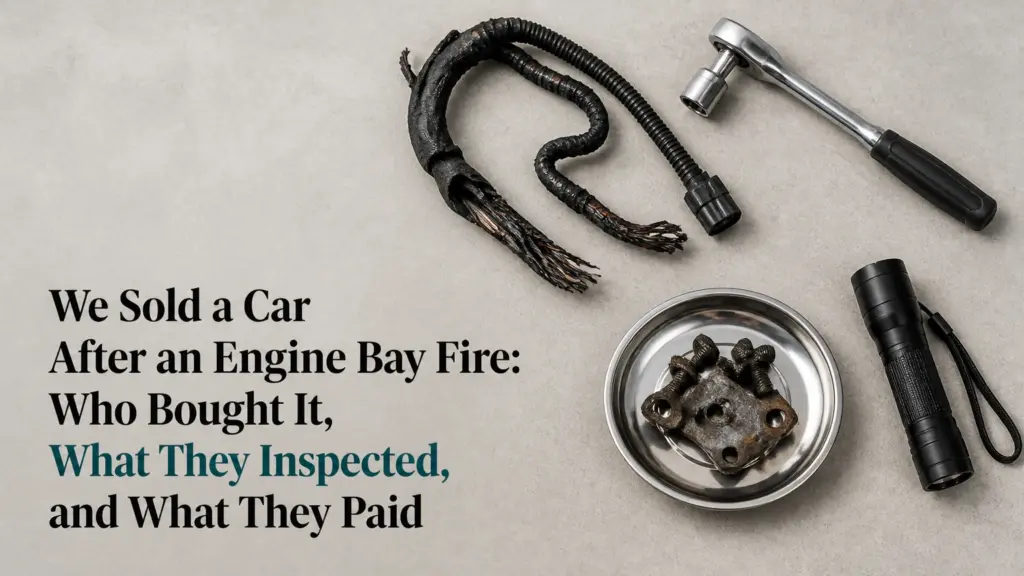 We Sold a Car After an Engine Bay Fire: Who Bought It, What They Inspected, and What They Paid