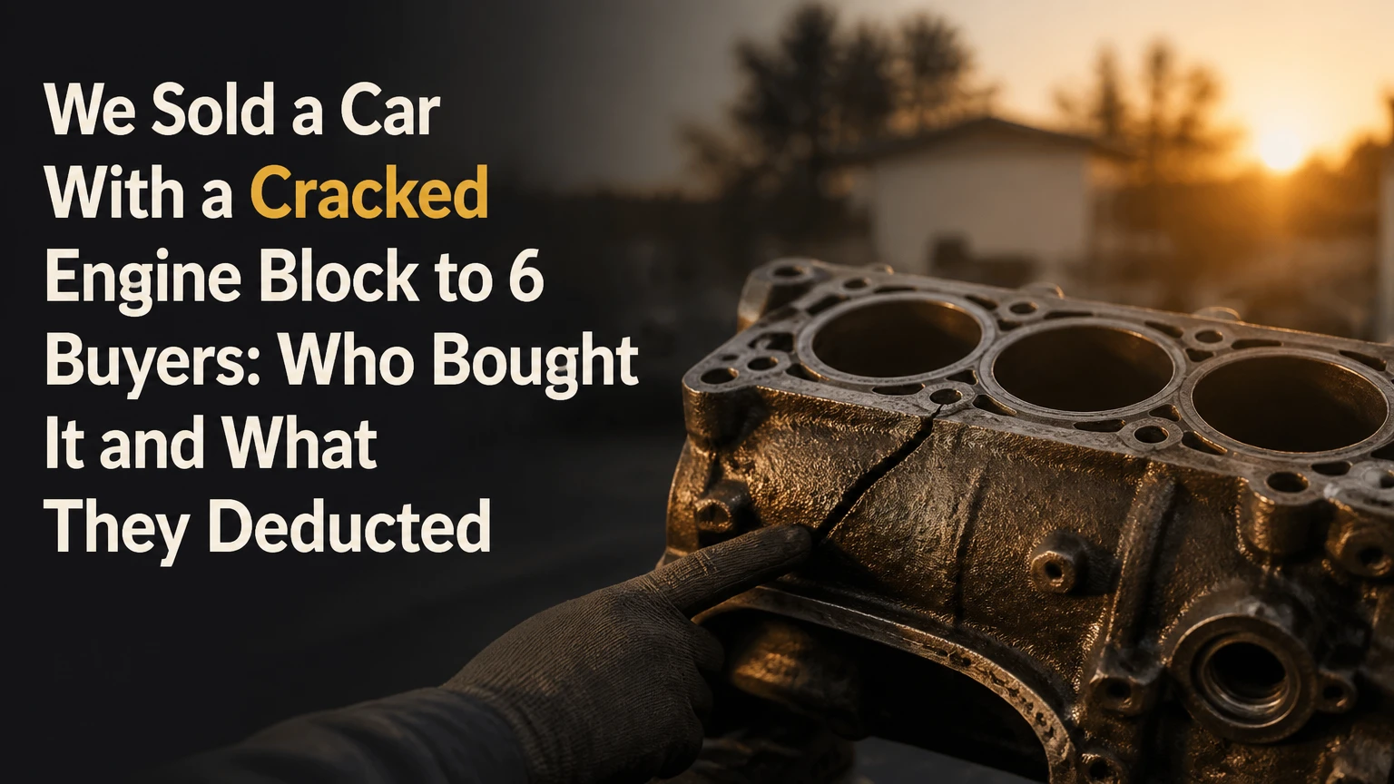 We Sold a Car With a Cracked Engine Block to 6 Buyers: Who Bought It and What They Deducted