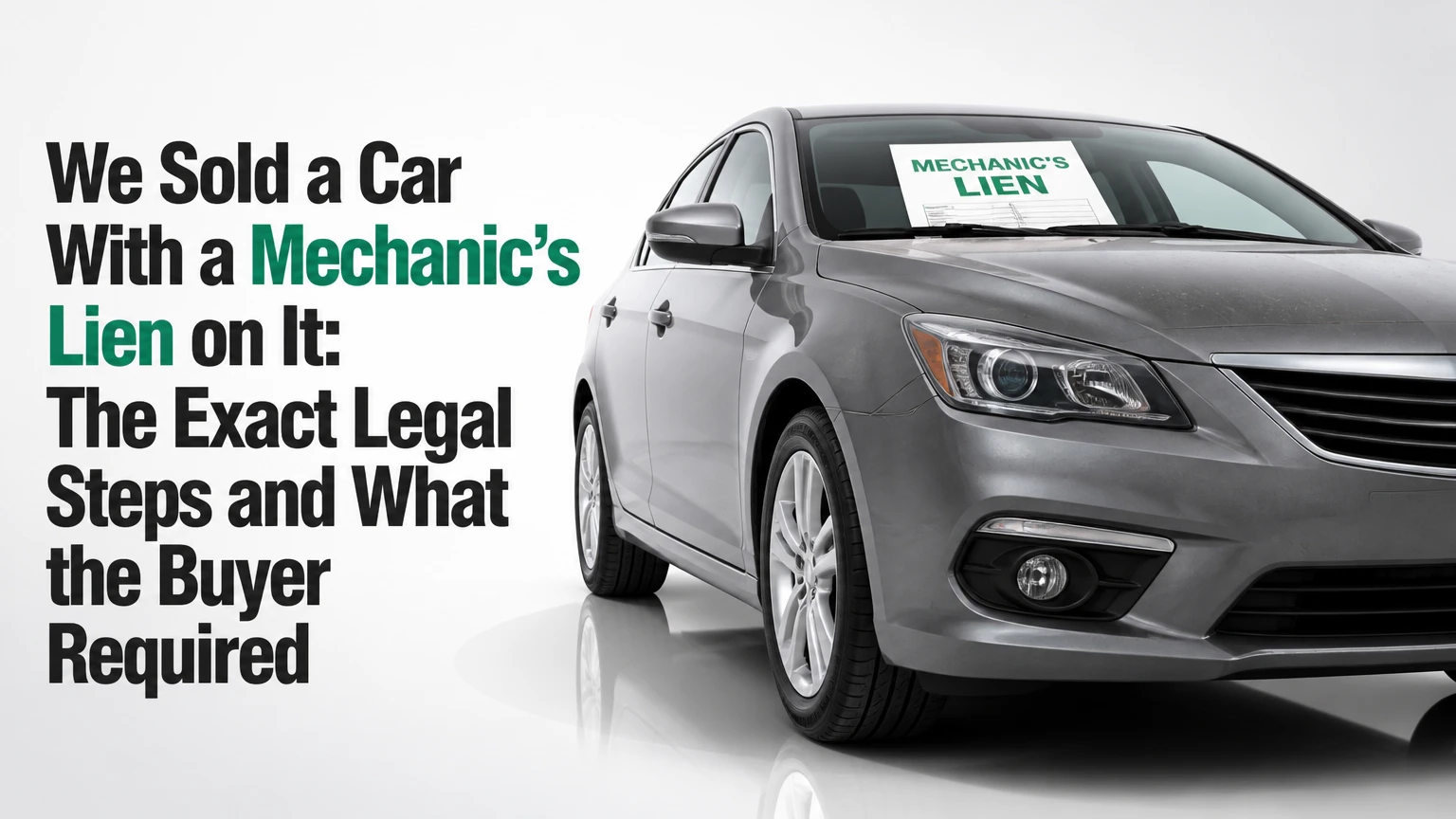 We Sold a Car With a Mechanic’s Lien on It: The Exact Legal Steps and What the Buyer Required