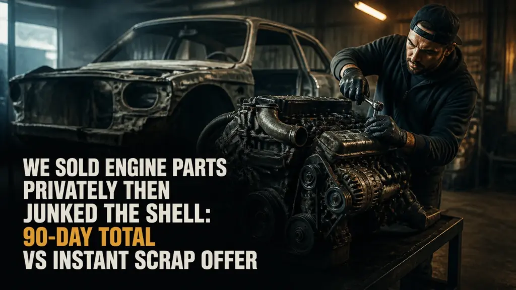 We Sold Engine Parts Privately Then Junked the Shell: 90-Day Total vs Instant Scrap Offer