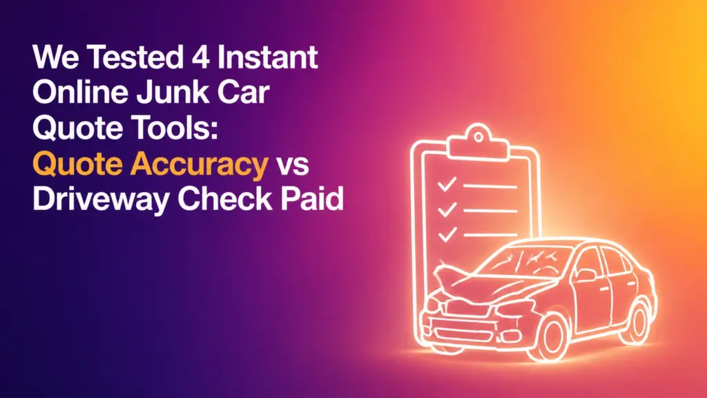 we tested 4 instant online junk car quote tools