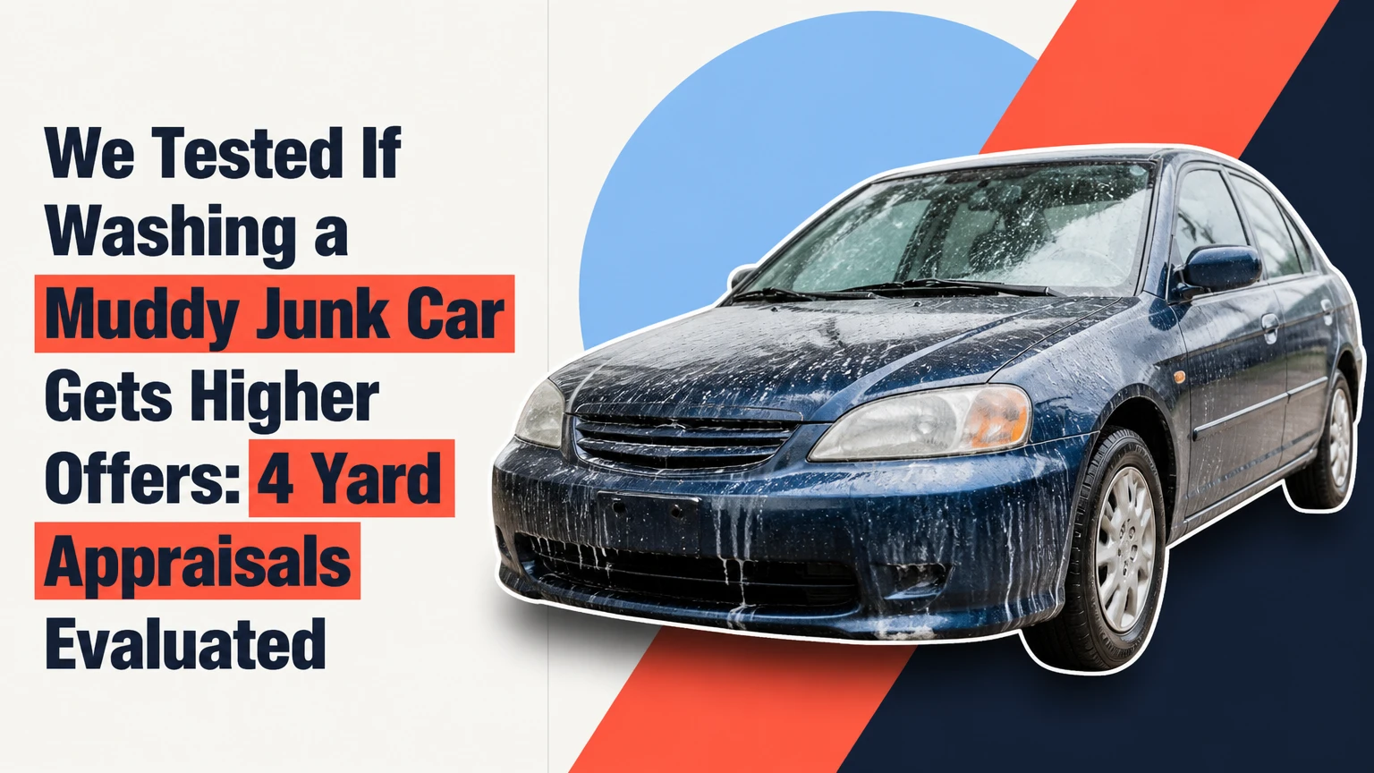 we tested if washing a muddy junk car gets higher offers